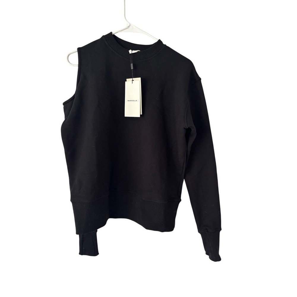 NWT Marcella William Cutout Sweatshirt Black size XS - Picture 2 of 9